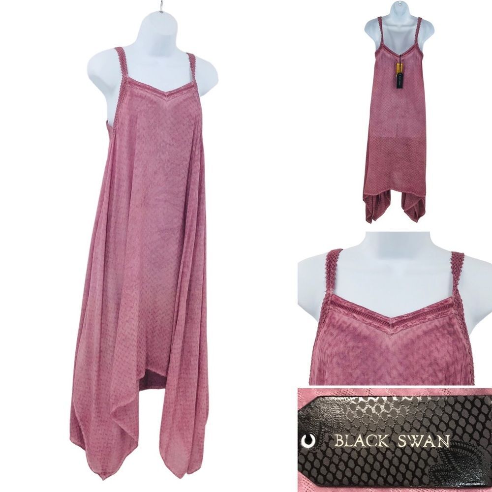 Black Swan Purple Dye MIDI Dress Drop Sides Balletcore